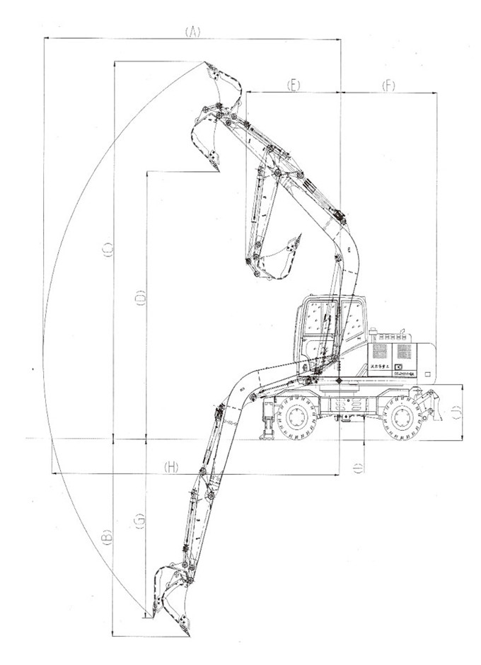 沃爾華DLS100-9A 9.7噸輪式液壓挖掘機工作參數